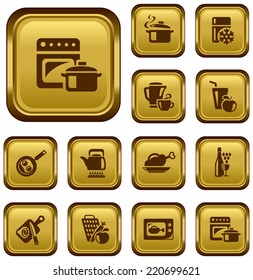 Kitchen and cooking button set