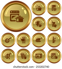 Kitchen and cooking button set