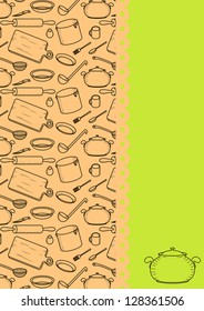 kitchen and cooking card. vector illustration