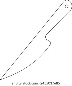 Kitchen and cooking chef's knife thin line Icon - editable stroke