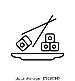 Kitchen and cooking icon with black outline style