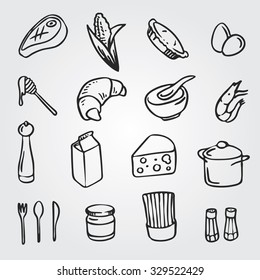 iconos de cocina y cocina