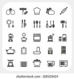 Kitchen and cooking icons set