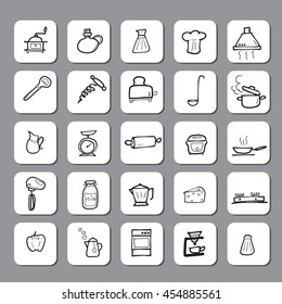 Kitchen and cooking icons set