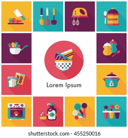 Kitchen and cooking icons set