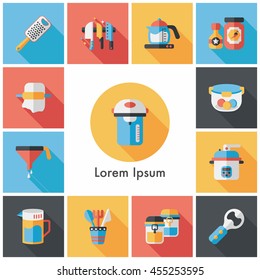 Kitchen and cooking icons set