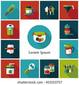 Kitchen and cooking icons set