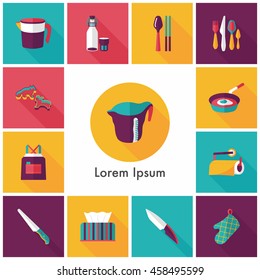 Kitchen and cooking icons set
