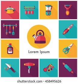 Kitchen and cooking icons set
