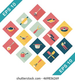 Kitchen and cooking icons set