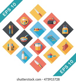 Kitchen and cooking icons set