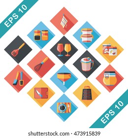 Kitchen and cooking icons set