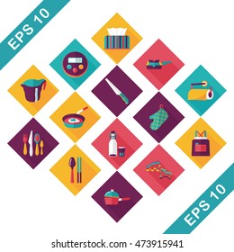 Kitchen and cooking icons set
