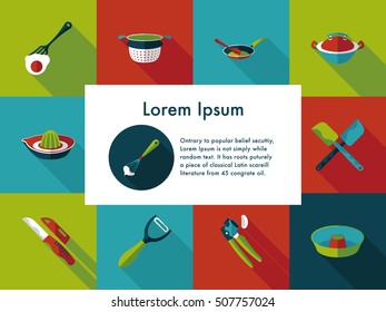 Kitchen and cooking icons set