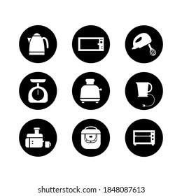 Kitchen and cooking icons white. Vector illustration