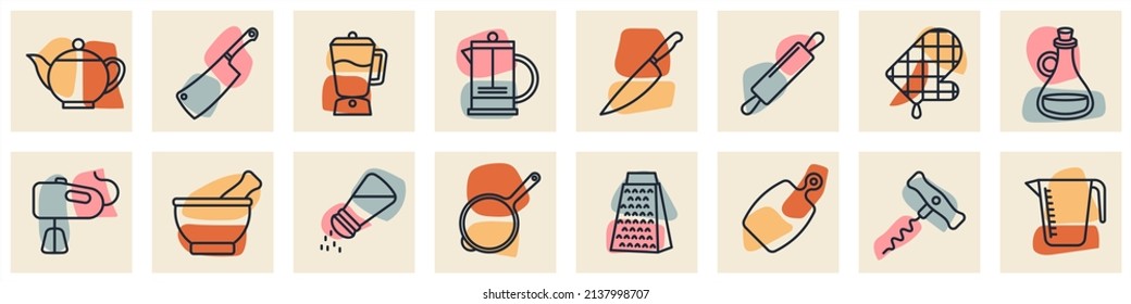 Kitchen and Cooking set icon symbol template for graphic and web design collection logo vector illustration