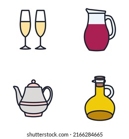Plantilla de símbolo de icono del conjunto de cocina y cocina para la colección de diseño gráfico y web ilustración vectorial