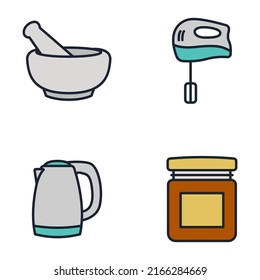 Kitchen and Cooking set icon symbol template for graphic and web design collection logo vector illustration