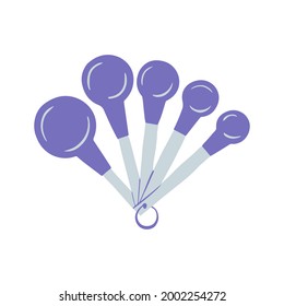 Kitchen cooking utensil baking measuring spoon icon vector illustration. Bakery and pastry stuff elements.
