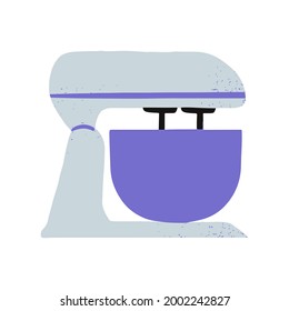 Utensil de cocción de cocción de cocina mezclador de bigüisquí eléctrico icono de ilustración vectorial. Elementos de panadería y pastelería