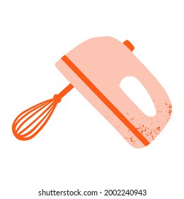 Kitchen cooking utensil mixer baking equipment icon vector illustration. Bakery and pastry stuff element