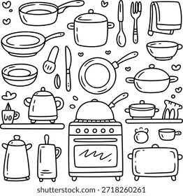 Kitchen Cooking Utensils Icon Set
