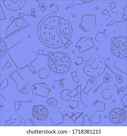 Kitchen, cooking utensils, seamless vector pattern