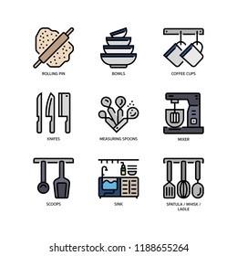 Kitchen and cookware icons