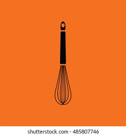 Kitchen corolla icon. Orange background with black. Vector illustration.