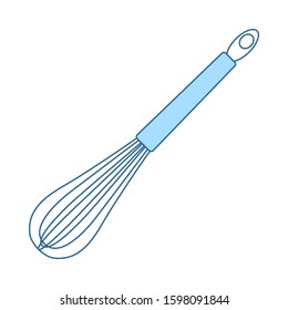 Kitchen Corolla Icon. Thin Line With Blue Fill Design. Vector Illustration.