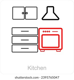 Kitchen and counter icon concept