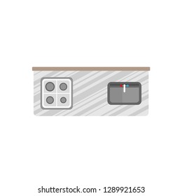 Kitchen Countertop Vector Icon.