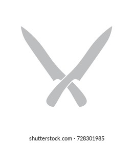kitchen crossed knives icon- vector illustration
