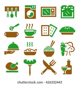 kitchen, cuisine, cook icon set
