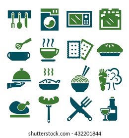 kitchen, cuisine, cook icon set