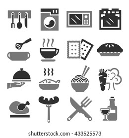 kitchen, cuisine, cook icon set