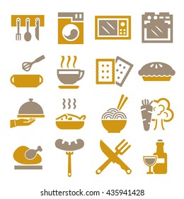 kitchen, cuisine, cook icon set