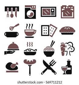 kitchen, cuisine, cook icon set