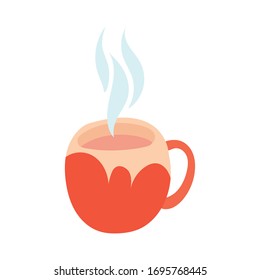kitchen cup hot drink utensil hand draw style vector illustration design