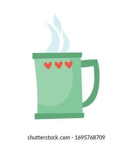kitchen cup hot drink utensil hand draw style vector illustration design