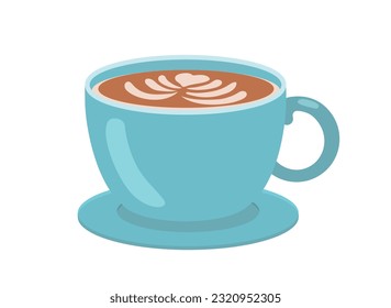 Kitchen cup with tea sticker concept. Hot drink, aroma and beverage. Cafe or restaurant menu, coffee house. Poster or banner. Cartoon flat vector illustration isolated on white background