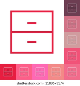 kitchen cupboard line icon, filled outline vector sign, linear style pictogram isolated on white. Symbol, logo illustration. Editable stroke. Pixel perfect