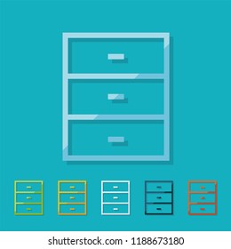 kitchen cupboard line icon, filled outline vector sign, linear style pictogram isolated on white. Symbol, logo illustration. Editable stroke. Pixel perfect