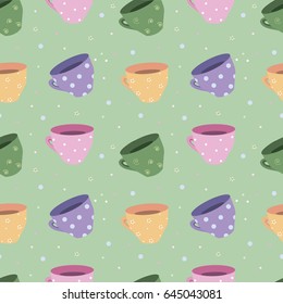 Kitchen cups. Background wallpaper. Vector illustration