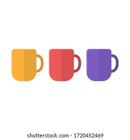 Kitchen cups flat illustration. Vector.