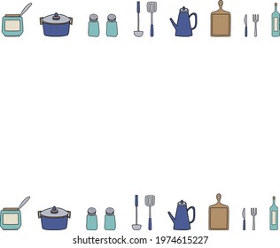 Kitchen cutlery illustration material frame