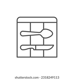 Kitchen cutlery line outline icon