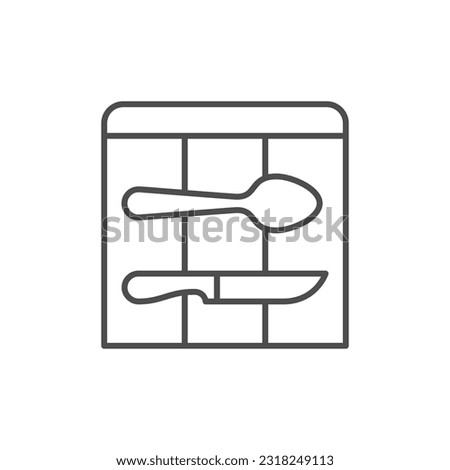 Kitchen cutlery line outline icon