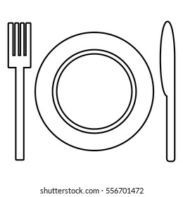 Kitchen cutlery on white background. Vector, eps10