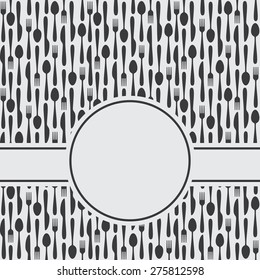 Kitchen Cutlery Symbols Menu Background